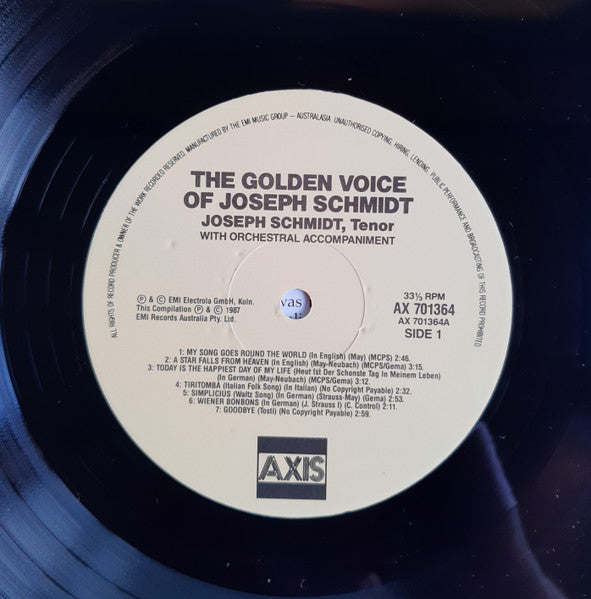 Joseph Schmidt : The Golden Voice Of Joseph Schmidt (LP, Comp)
