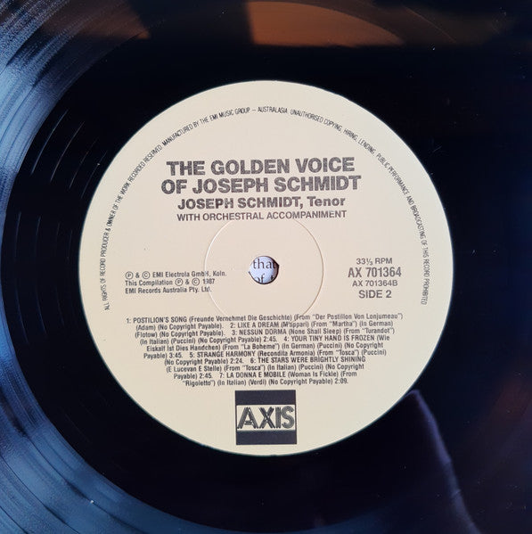 Joseph Schmidt : The Golden Voice Of Joseph Schmidt (LP, Comp)