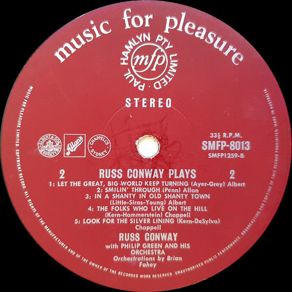 Russ Conway : Russ Conway Plays (LP, Album)