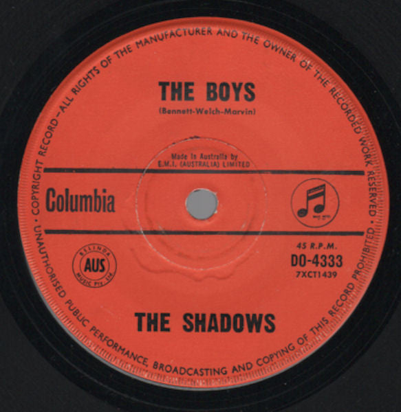 The Shadows : The Boys (7", Single)