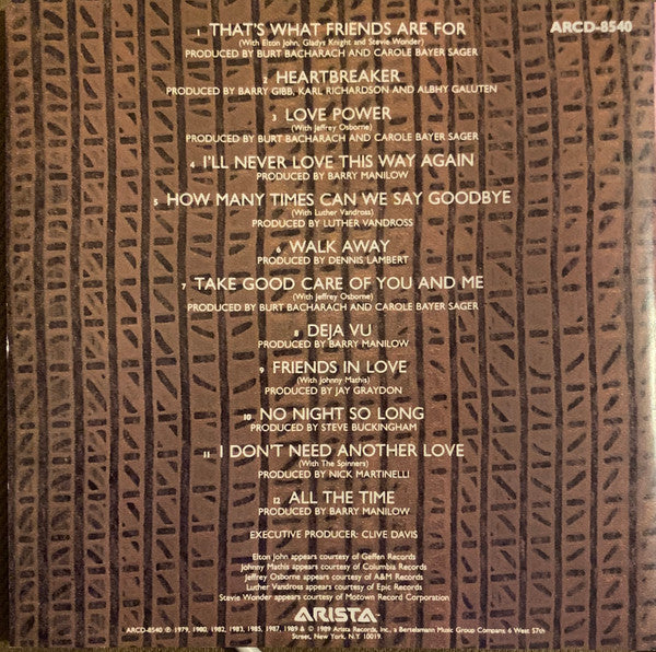 Dionne Warwick : Greatest Hits 1979-1990 (CD, Comp)