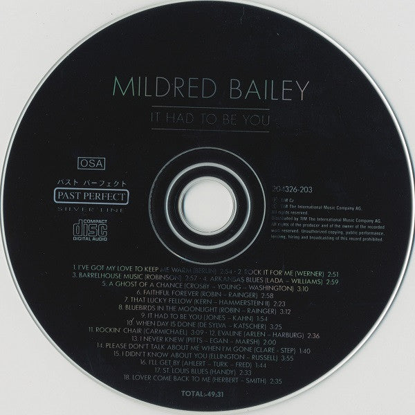 Mildred Bailey : It Had To Be You (CD, Comp)