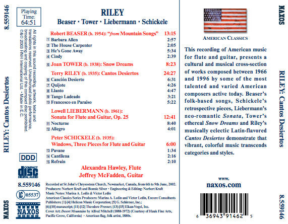 Terry Riley / Robert Beaser / Joan Tower / Lowell Liebermann / Peter Schickele : Cantos Desiertos (CD, Album)