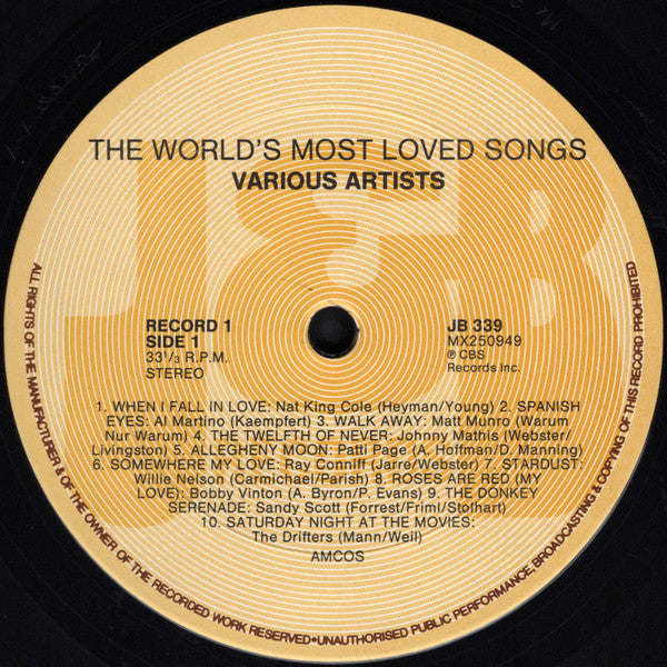 Various : The World's Most Loved Songs Volume One (LP, Comp)
