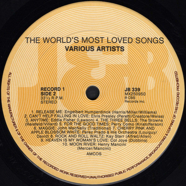 Various : The World's Most Loved Songs Volume One (LP, Comp)