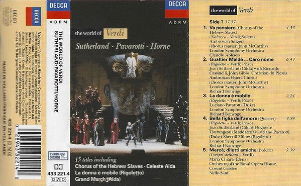 Giuseppe Verdi, Joan Sutherland, Luciano Pavarotti, Marilyn Horne : The World Of Verdi (Cass, Comp, RM, Dol)