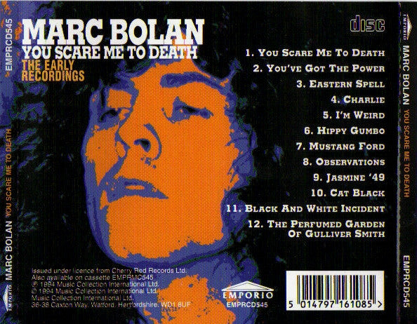 Marc Bolan : You Scare Me To Death (CD, Album, RE)