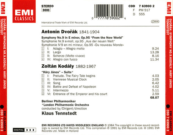Antonín Dvořák, Zoltán Kodály - Berliner Philharmoniker, London Philharmonic Orchestra, Klaus Tennstedt : Symphony No. 9 "From The New World" - Háry János - Suite (CD, Comp)