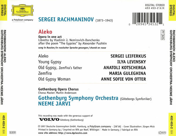Sergei Vasilyevich Rachmaninoff – Göteborgs Symfoniker, Neeme Järvi : Aleko · Francesca Da Rimini · The Miserly Knight (CD, Album + CD, Album + CD, Album + Box, Comp)