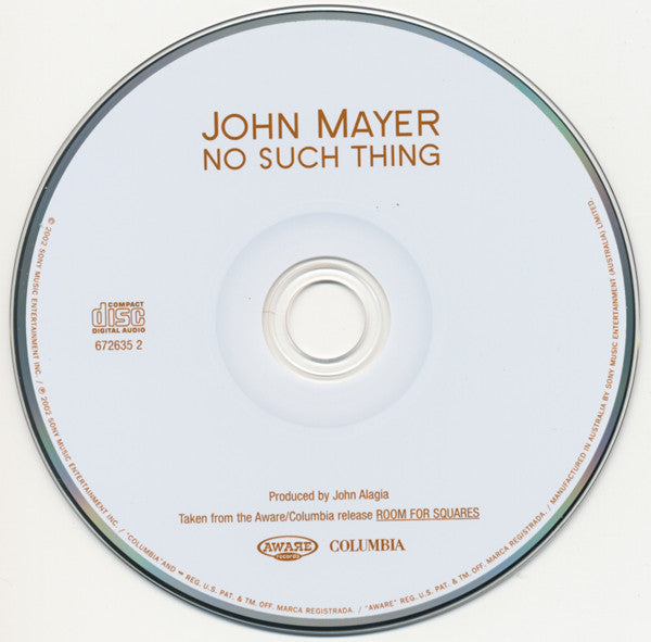 John Mayer : No Such Thing (CD, Single)