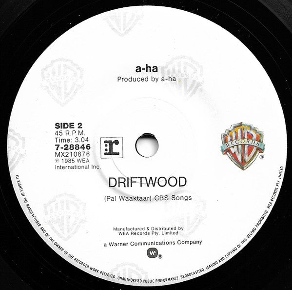 a-ha : The Sun Always Shines On T.V. (7", Single)