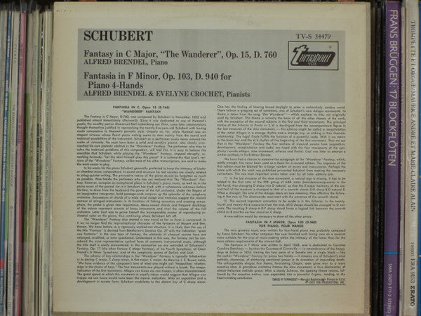 Franz Schubert, Alfred Brendel : Fantasy In C Major Opus 15, D. 760 "The Wanderer" - Fantasia In F Minor Opus 103, D. 940 For Piano 4-Hands (LP, Advance, RE)