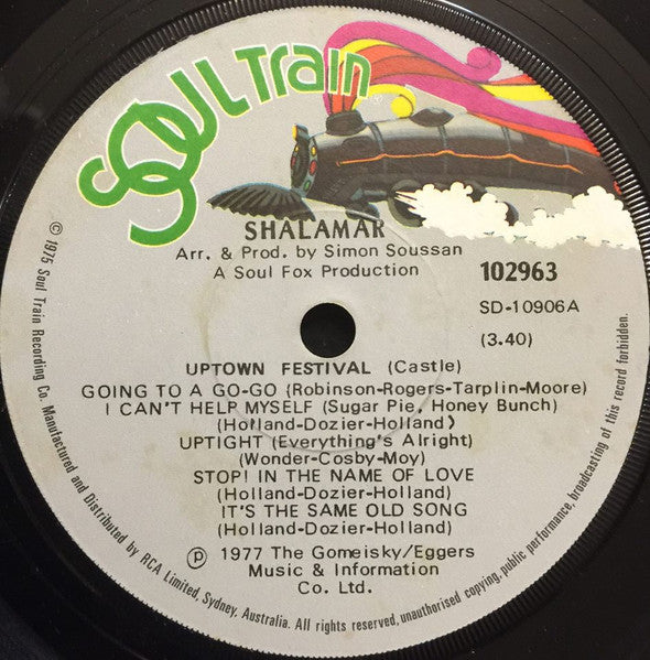 Shalamar : Uptown Festival (7", Single, RP)