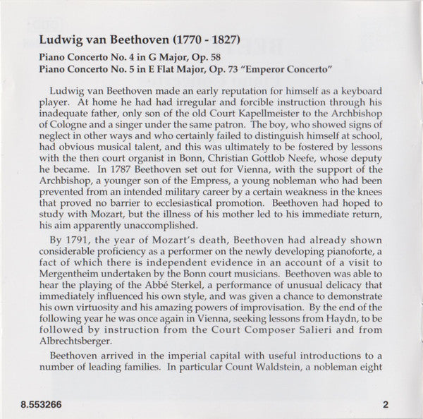 Beethoven* - Stefan Vladar, Capella Istropolitana, Barry Wordsworth : Piano Concertos Nos. 4 And 5 "Emperor" (CD)