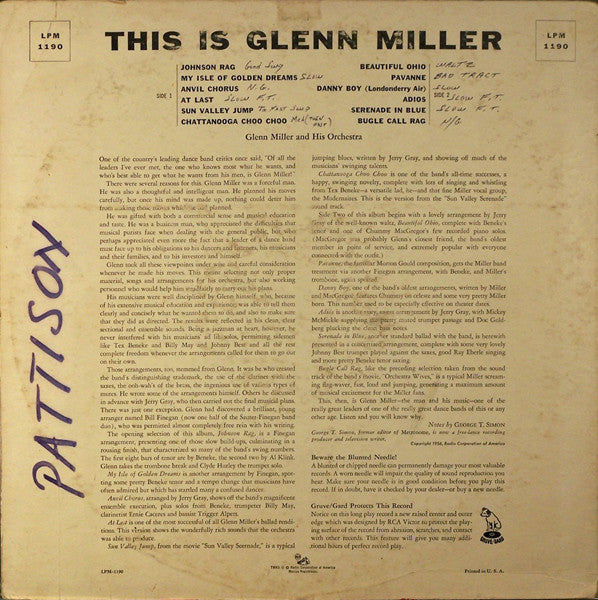 Glenn Miller And His Orchestra : This Is Glenn Miller (LP, Comp)