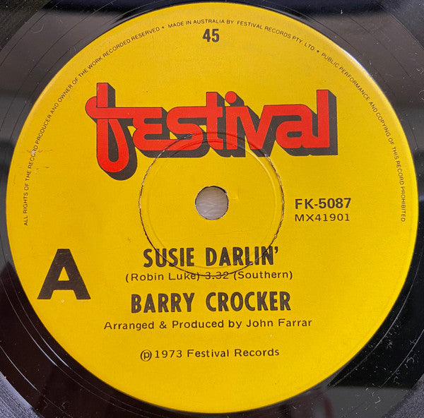 Barry Crocker : Susie Darlin' (7", Single)