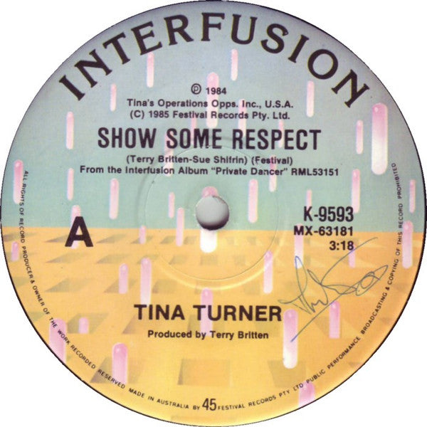 Tina Turner : Show Some Respect (7", Single)