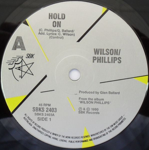 Wilson Phillips : Hold On (7")
