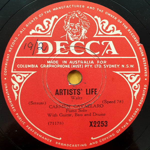 Carmen Cavallaro : Vienna Blood / Artists' Life (Shellac, 10")