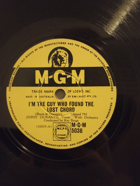 Jimmy Durante : I'm The Guy Who Found The Lost Chord / Little Bit this,  Little Bit That  (Shellac, 10")