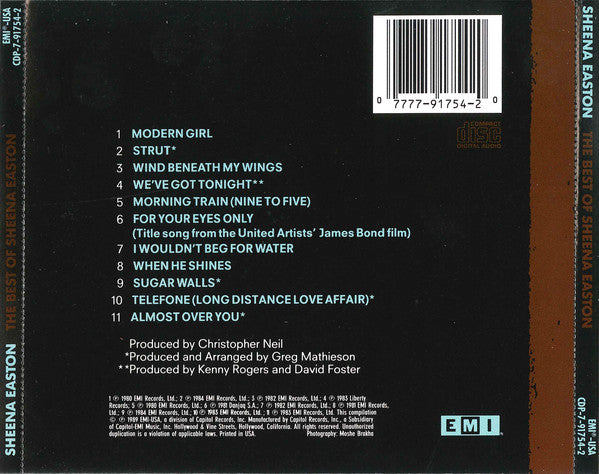 Sheena Easton : The Best Of Sheena Easton (CD, Comp, RE, CAP)