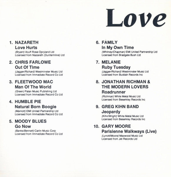 Various : Love Hurts (CD, Comp)