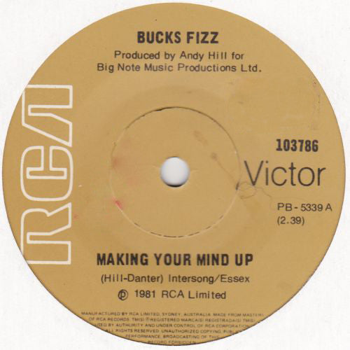 Bucks Fizz : Making Your Mind Up (7", Single)