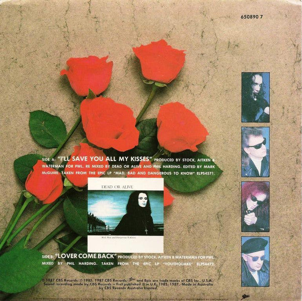 Dead Or Alive : I'll Save You All My Kisses (7", Single)