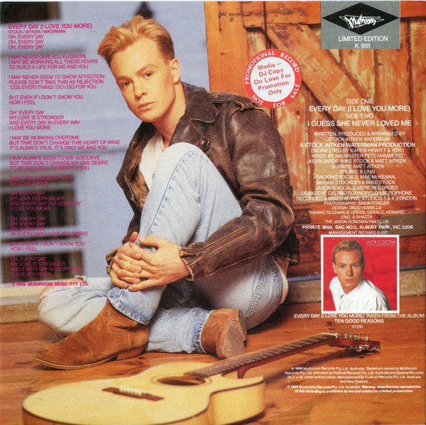 Jason Donovan : Every Day (I Love You More) (7", Single, Ltd)