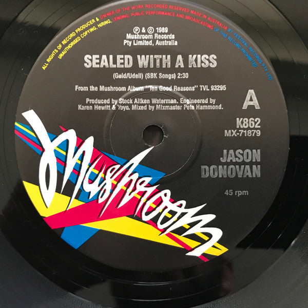 Jason Donovan : Sealed With A Kiss (7", Single)