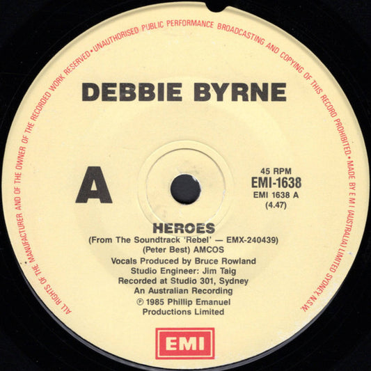Debbie Byrne* : Heroes (7", Single)