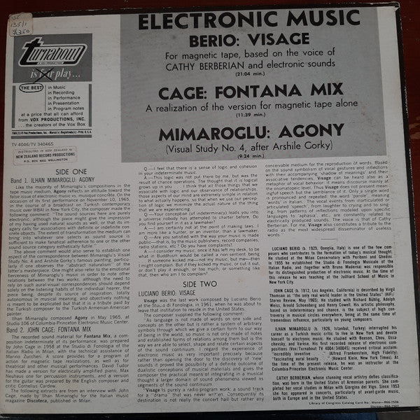 Various : Electronic Music (LP, Album)