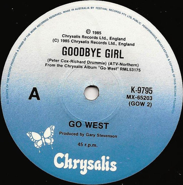 Go West : Goodbye Girl (7", Single, Ltd)