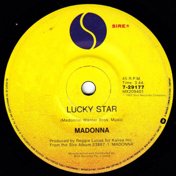 Madonna : Lucky Star (7", Single)