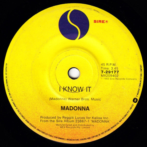 Madonna : Lucky Star (7", Single)