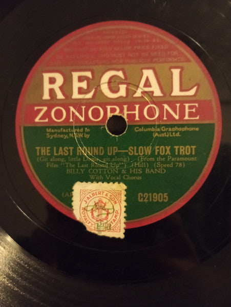 Billy Cotton & His Band* / Fran Frey & His Orchestra* : The Last Round Up / Puddin' Head Jones (Shellac, 10")