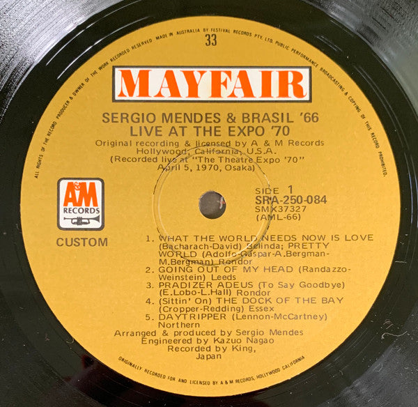 Sérgio Mendes & Brasil '66 : "Live" - Live At The Expo '70 (LP, Album)