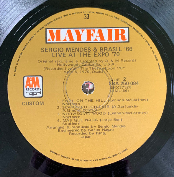 Sérgio Mendes & Brasil '66 : "Live" - Live At The Expo '70 (LP, Album)