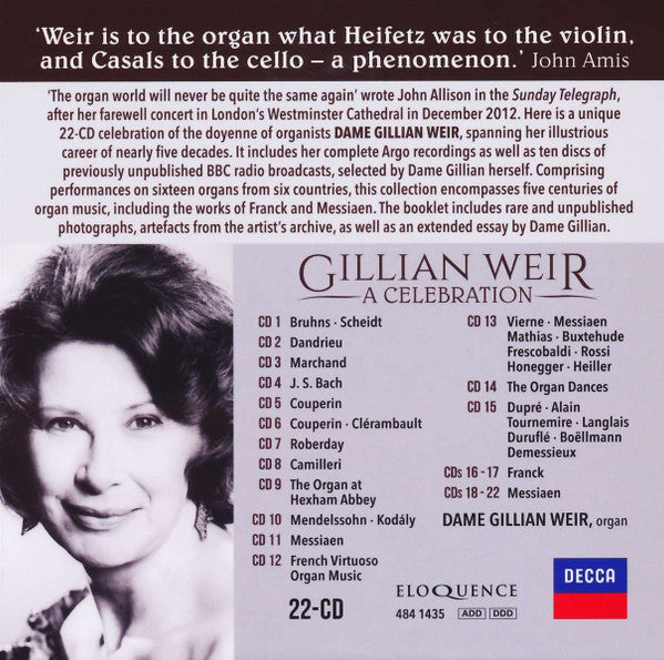 Gillian Weir : A Celebration  (22xCD + Box, Comp, RM)
