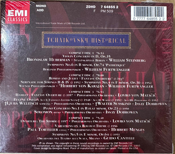 Pyotr Ilyich Tchaikovsky : Tchaikovsky Historical (4xCD, Album, Comp)