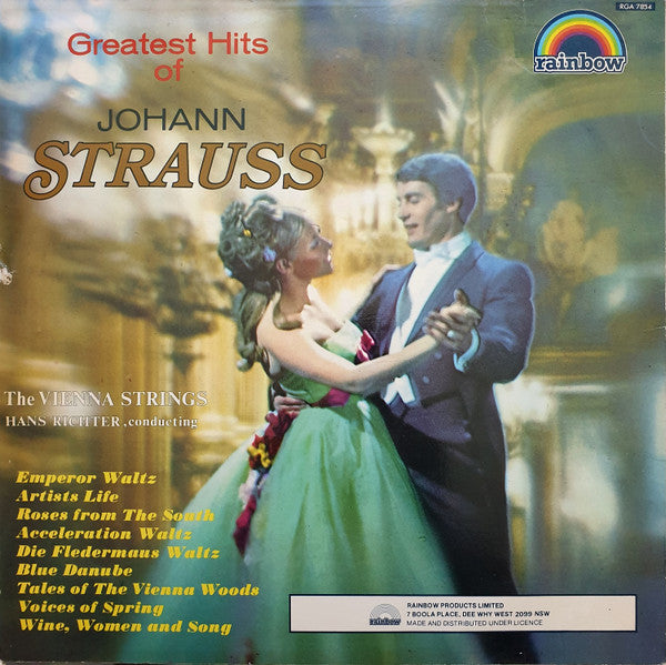 Hans Richter (10) Conducting The Vienna Strings* : Greatest Hits Of Johann Strauss (LP, RE)