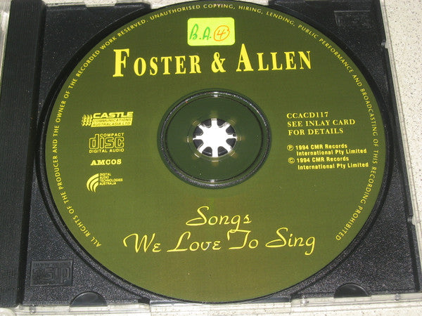 Foster & Allen : Songs We Love To Sing (CD, Comp)