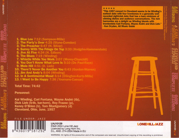 Kai Winding & Carl Fontana's Cleveland Express : The Complete Ohio Sessions (CD, Album)