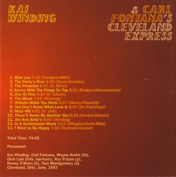 Kai Winding & Carl Fontana's Cleveland Express : The Complete Ohio Sessions (CD, Album)