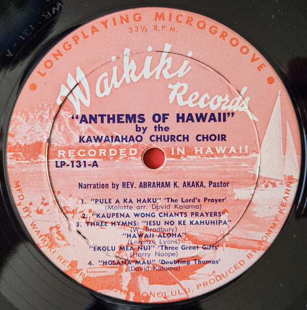 The Kawaiahao Church Choir : Anthems Of Hawaii (LP, Album, Mono)
