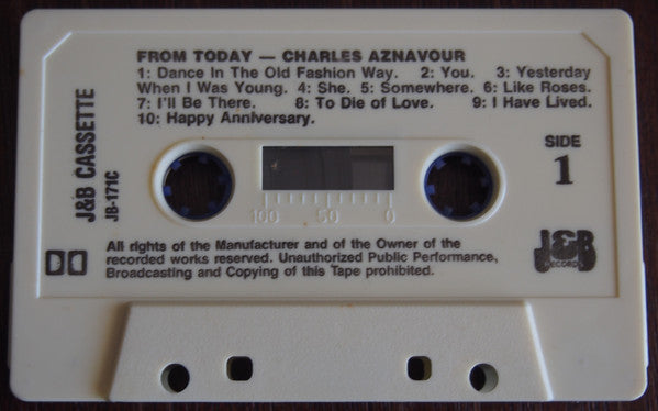 Charles Aznavour : From Today (Cass, Comp)