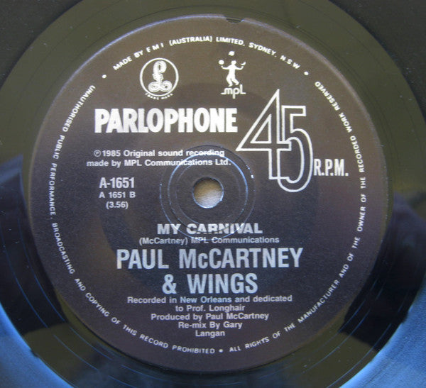 Paul McCartney : Spies Like Us (7", Single)