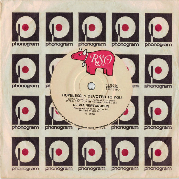 Olivia Newton-John : Hopelessly Devoted To You (7")