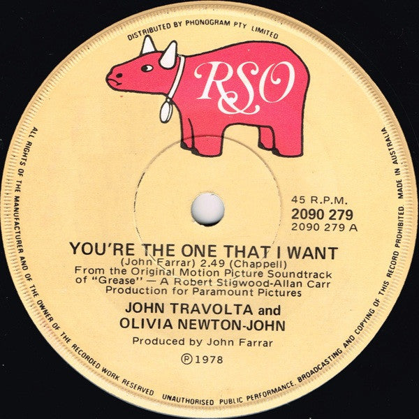 John Travolta & Olivia Newton-John : You're The One That I Want (7", Single)