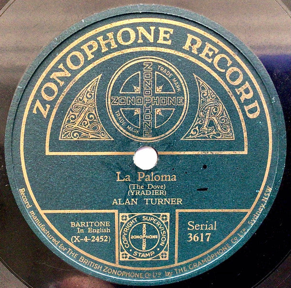Alan Turner : La Paloma / O Sole Mio (Shellac, 10")
